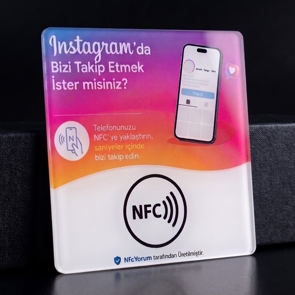 Instagram NFC Takip Kartı (10×10 cm)