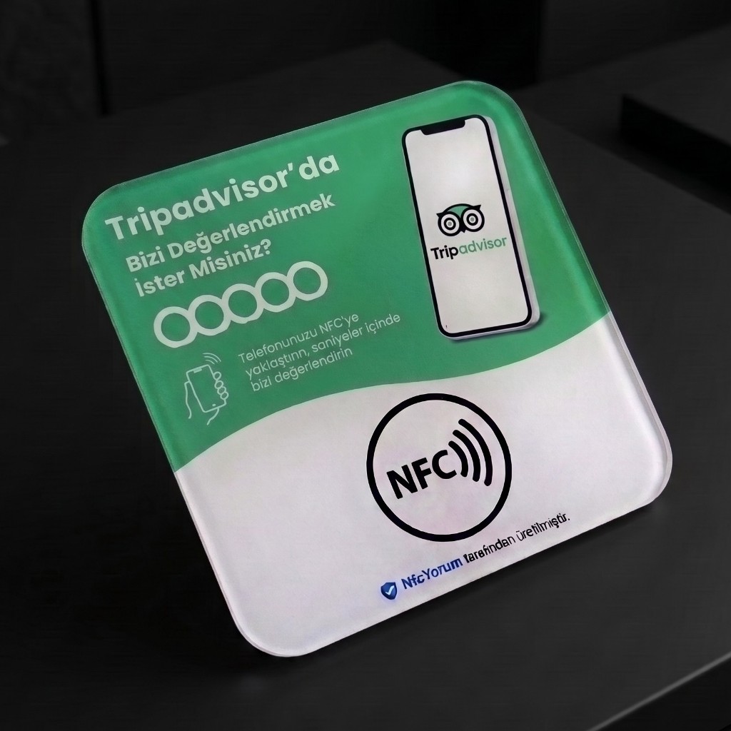 TripAdvisor NFC Değerlendirme Kartı (10×10 cm)